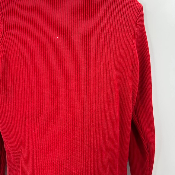 Pendleton Oregon Vintage Wool Leather Sweater Jacket Solid Red Zippered Medium - Picture 8 of 9